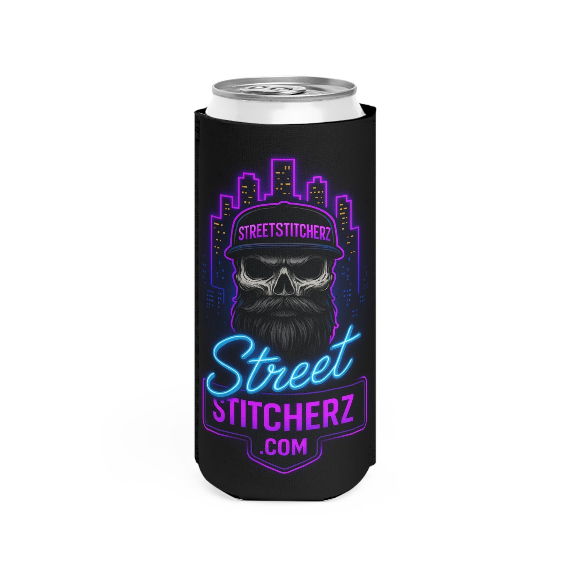 Unique Slim Can Cooler for Memorials & Events, Perfect for Parties, Gifts, Special Occasions, Fun Summer Gatherings Printify